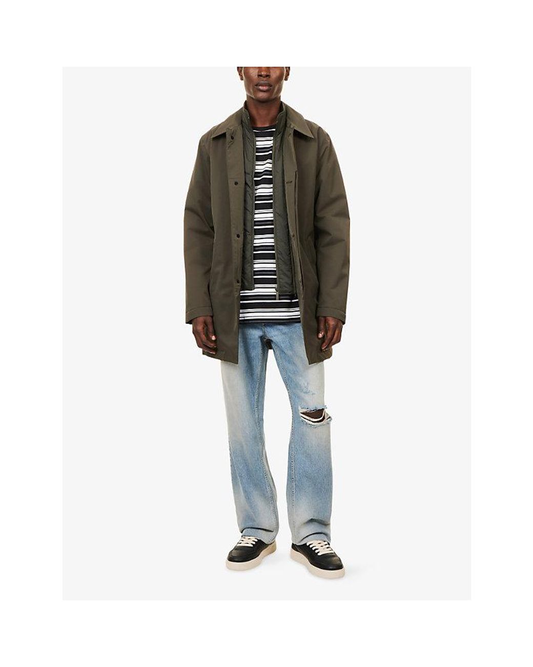 NN07 Gray Blake Hybrid Shell Trench Coat for men