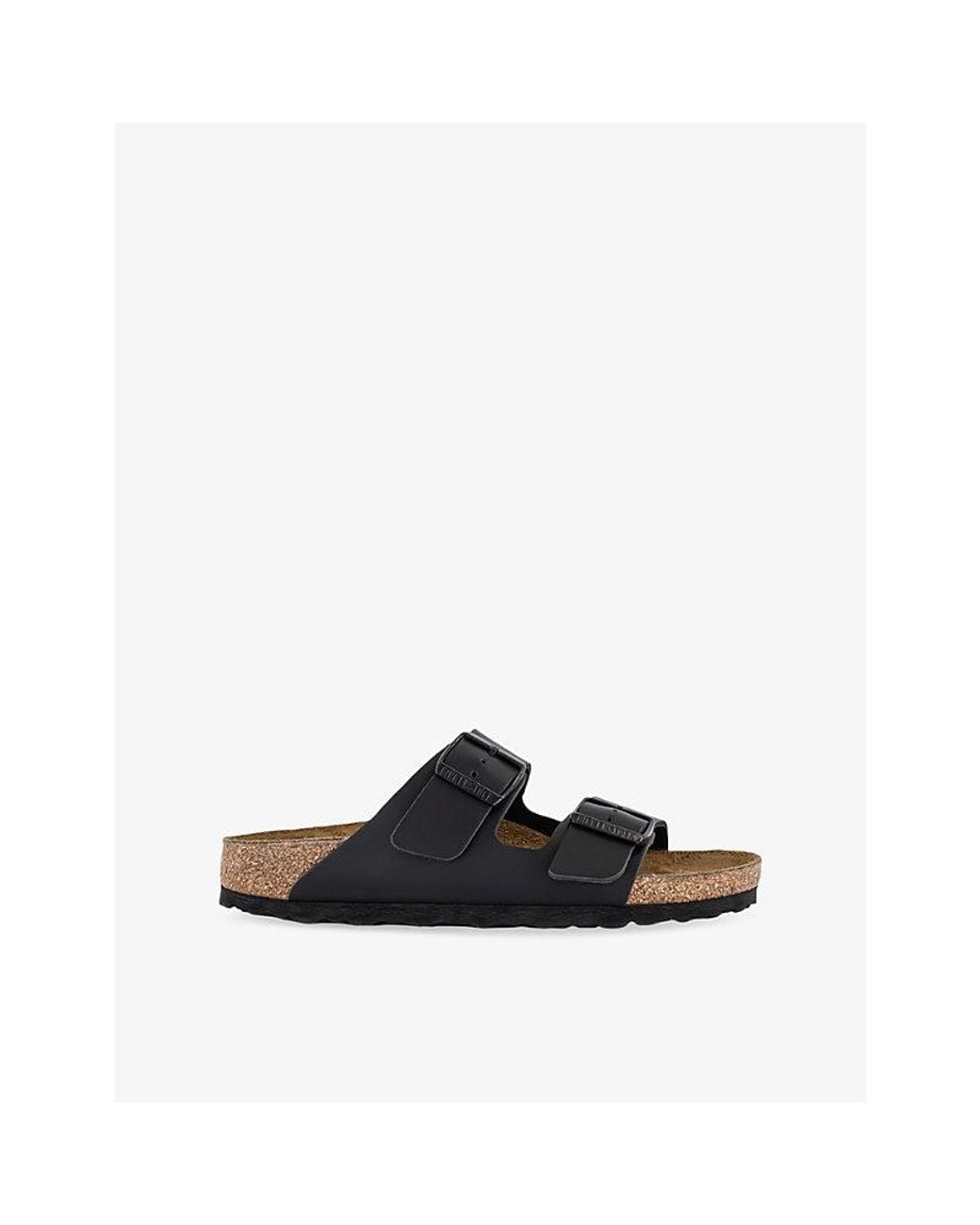 Birkenstock Black Arizona Two-Strap Leather Sandals