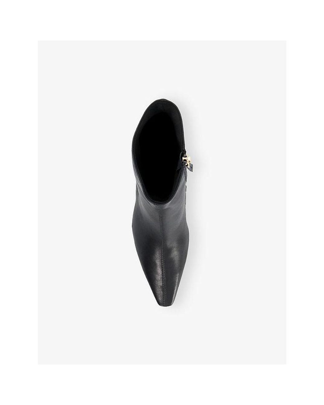 Dune Black Overt Leather Heeled Ankle Boots