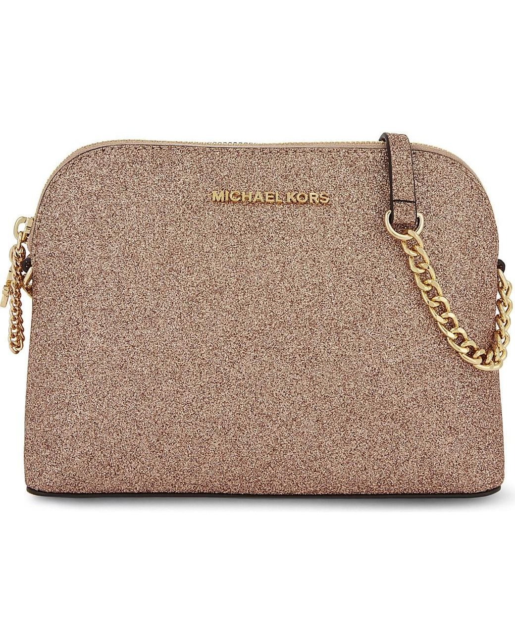 michael kors rose gold glitter crossbody