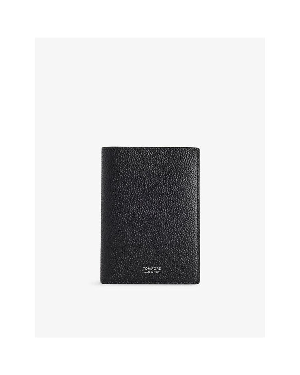 Tom Ford Black T Line Leather Passport Holder