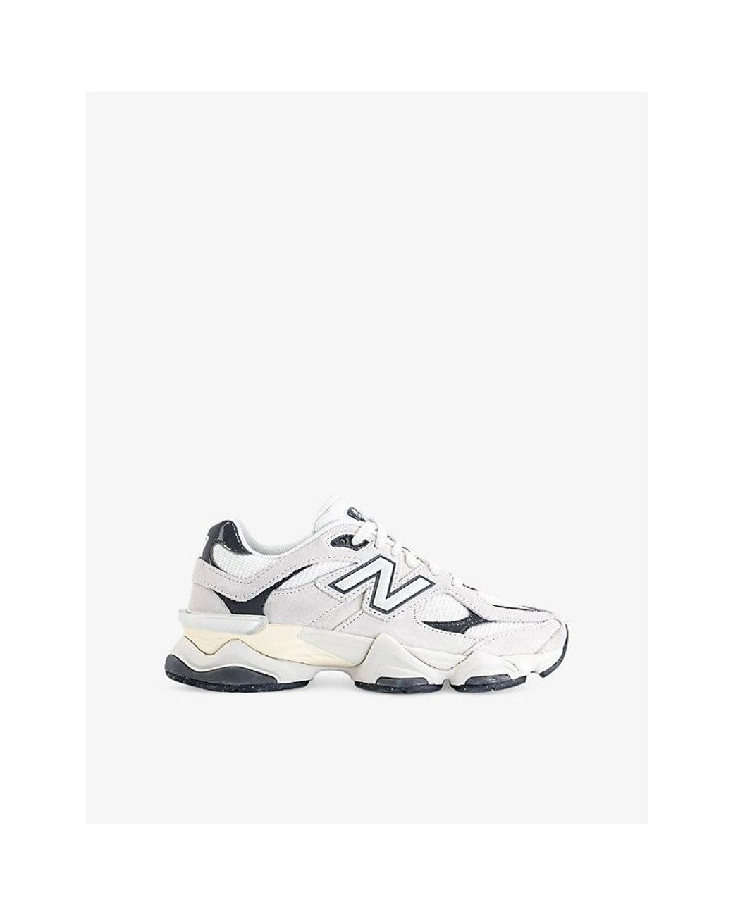 New Balance White 9060 Suede And Mesh Trainers