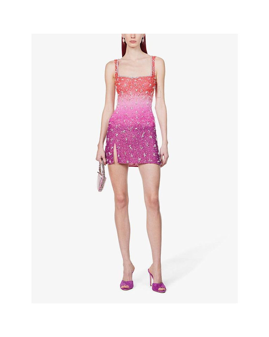 Clio Peppiatt Gradient Sequin-embellished Stretch-woven Mini Dress in Pink | Lyst Clio Peppiatt Gradient Sequin-embellished Stretch-woven Mini Dress in Pink | Lyst