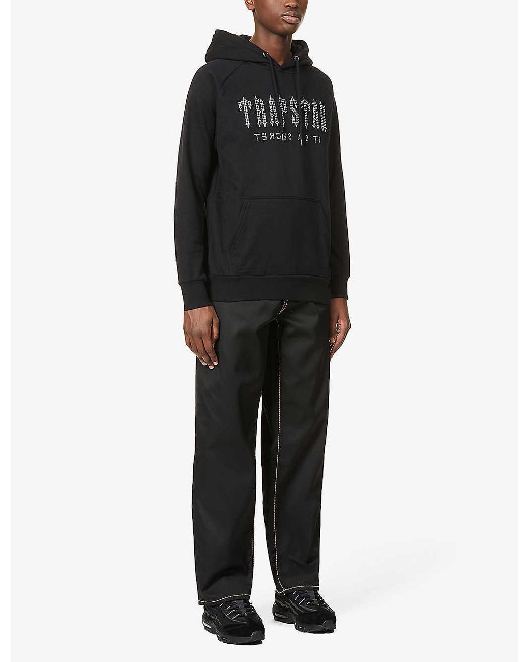 トラップスター Trapstar Decoded Crystal Oversized Cotton-blend Jersey Hoody