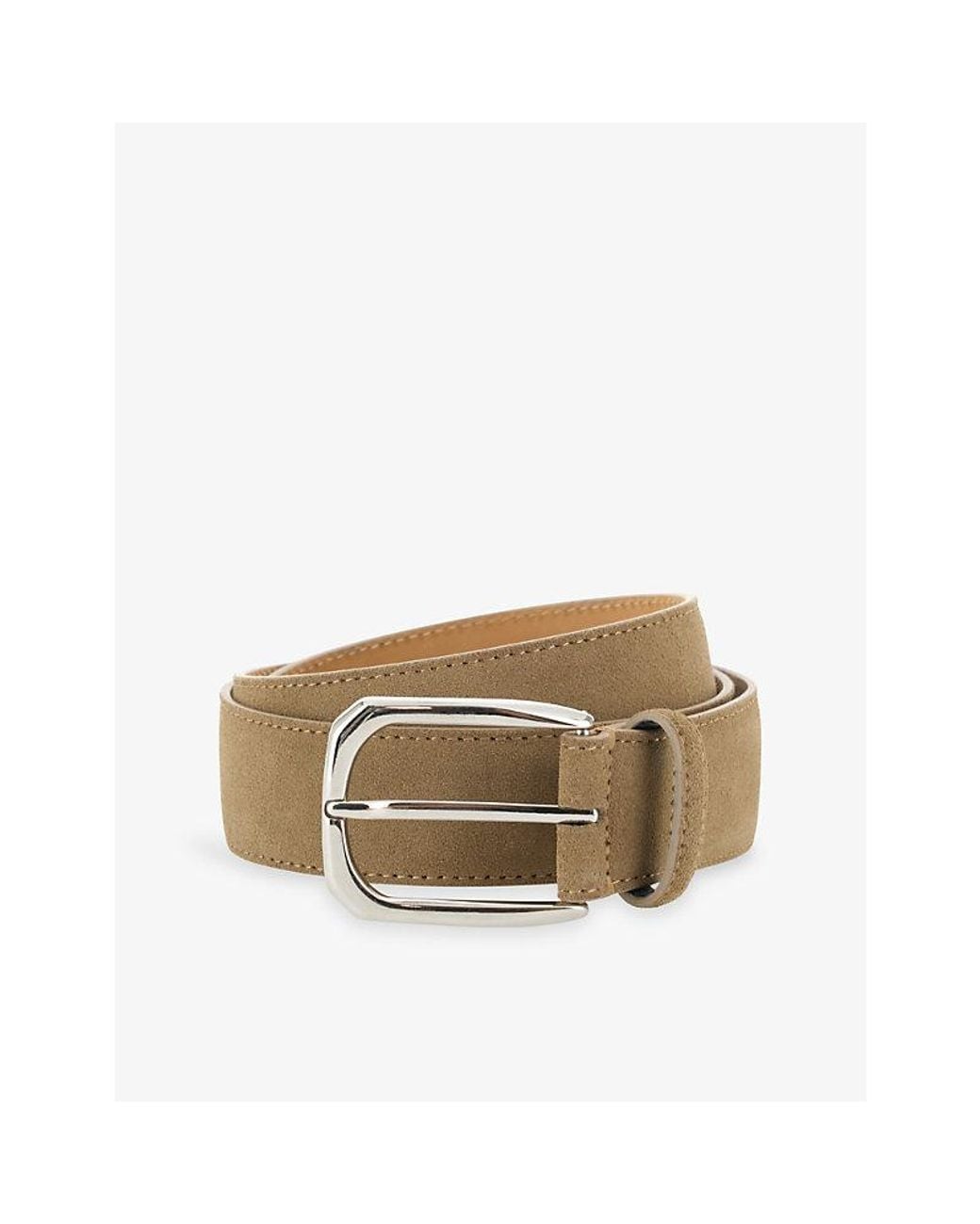 Boggi Metallic Square-Buckle Suede Belt for men
