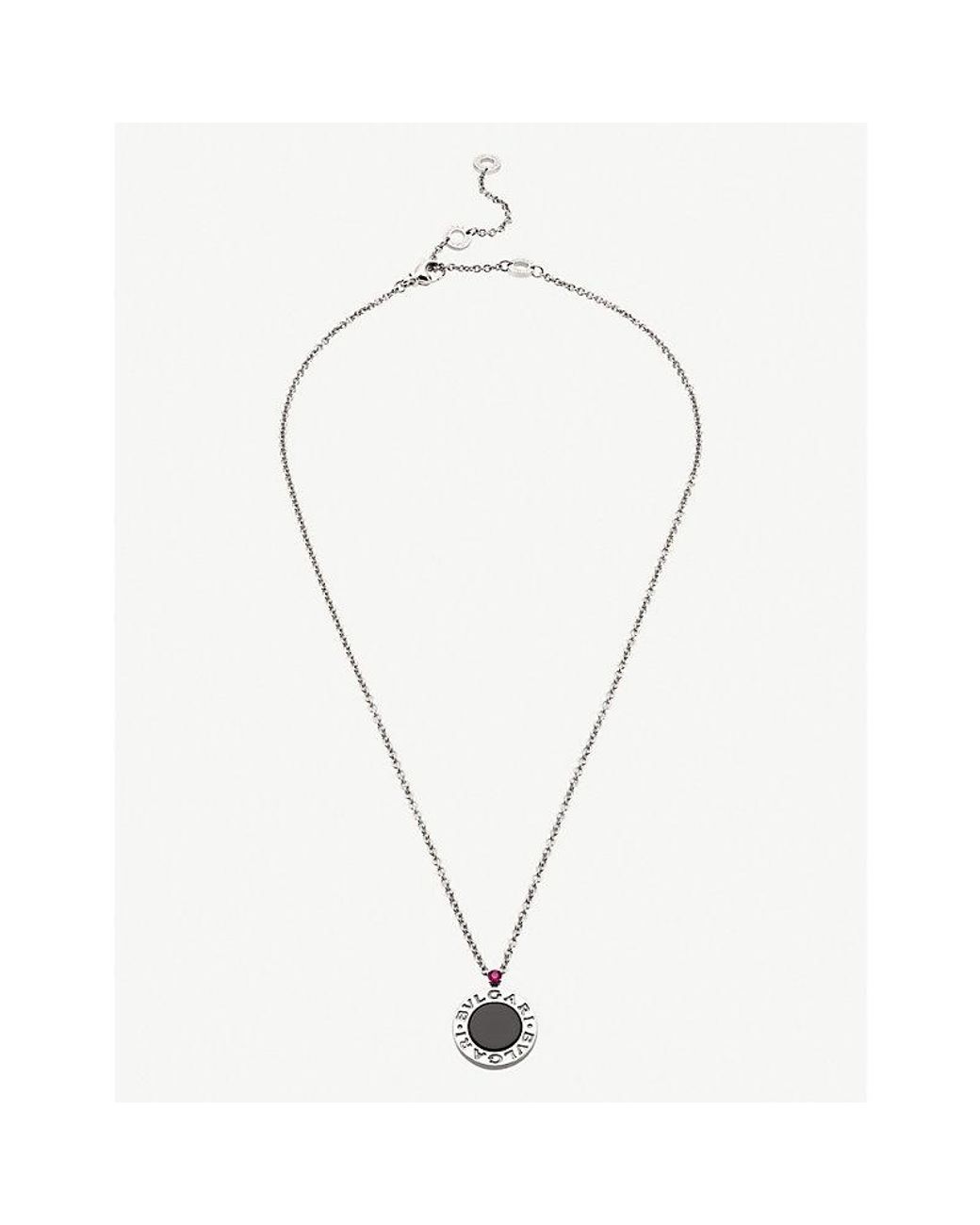 BVLGARI Metallic Save The Children Sterling- Ruby And Onyx Necklace