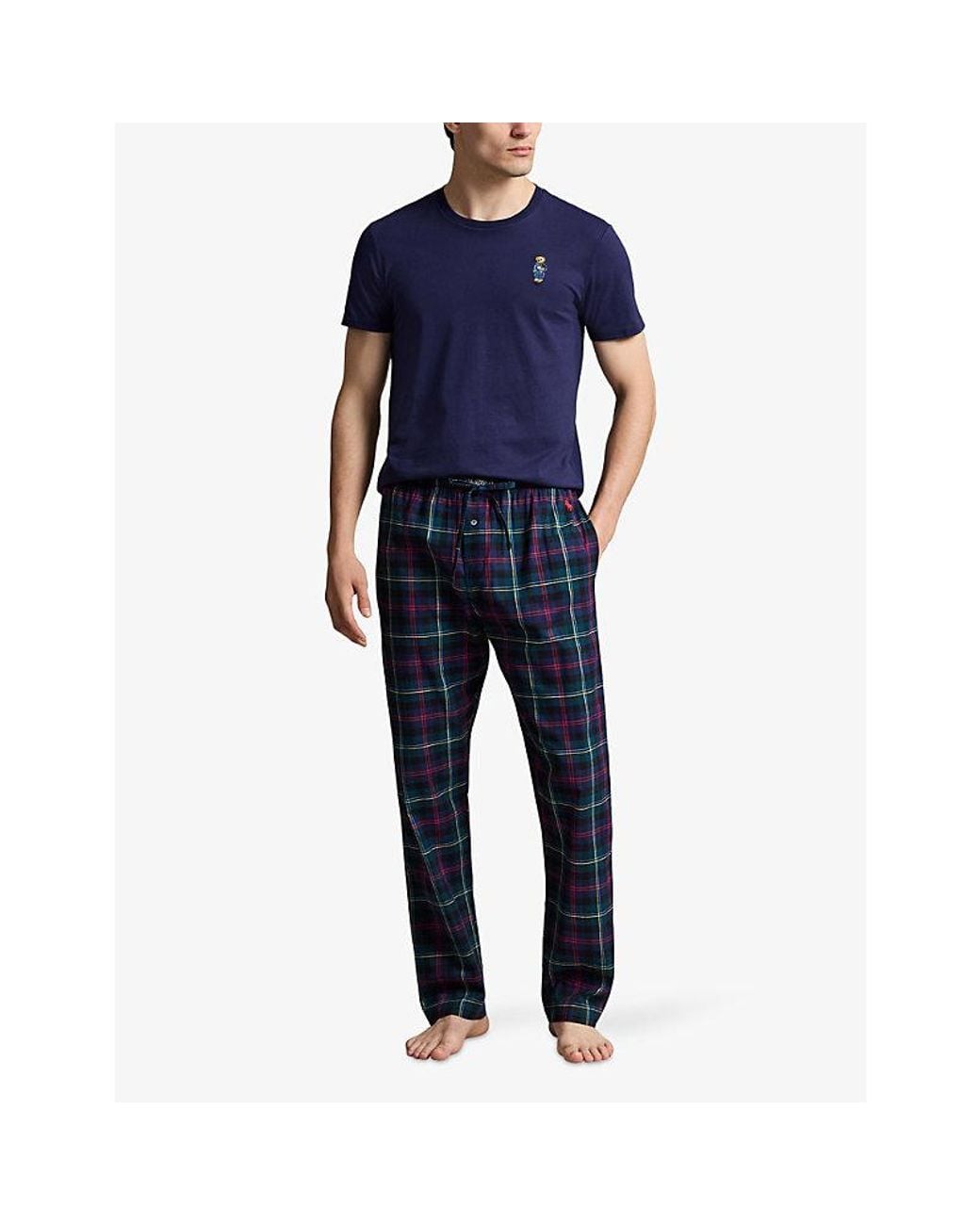 Polo Ralph Lauren Blue Polo Bear Sleep Cotton T-Shirt for men