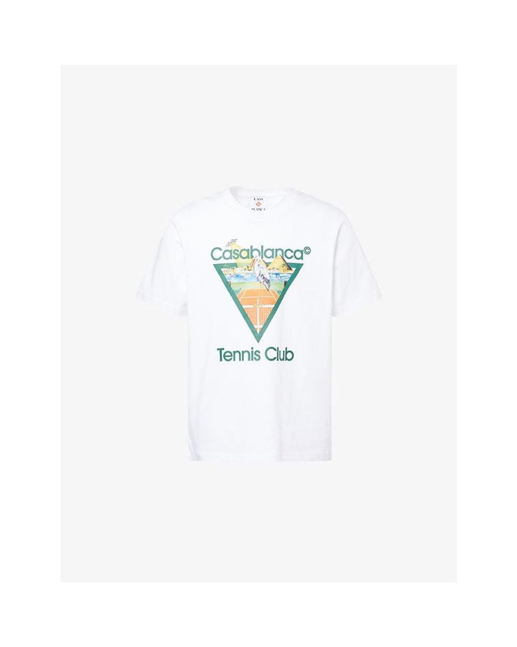 Casablanca Blue Classic Tennis Cotton T-Shirt for men