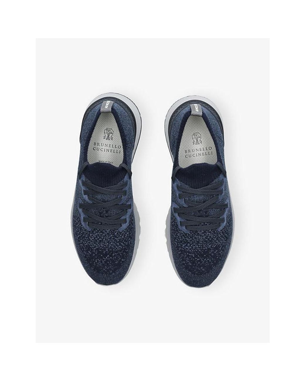 Brunello Cucinelli Blue Runner Knitted Trainers for men