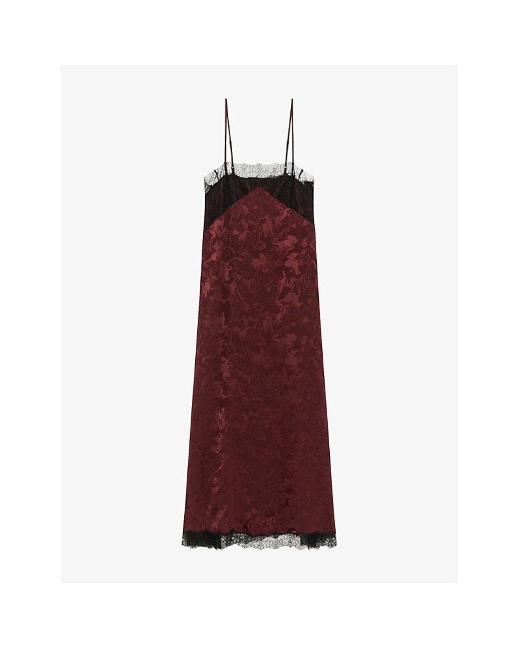 Zadig & Voltaire Ridar Lace-Embroidered Silk Jacquard Midi Dress