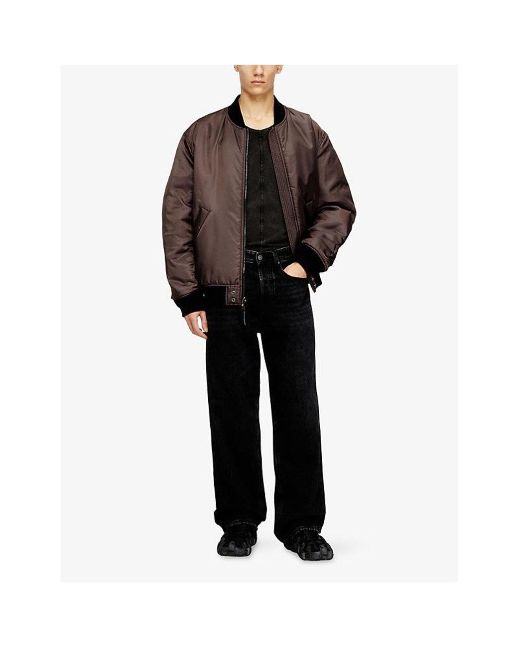 DIESEL Black 2001 D-Macro 09P09 Wide-Leg Denim Jeans for men