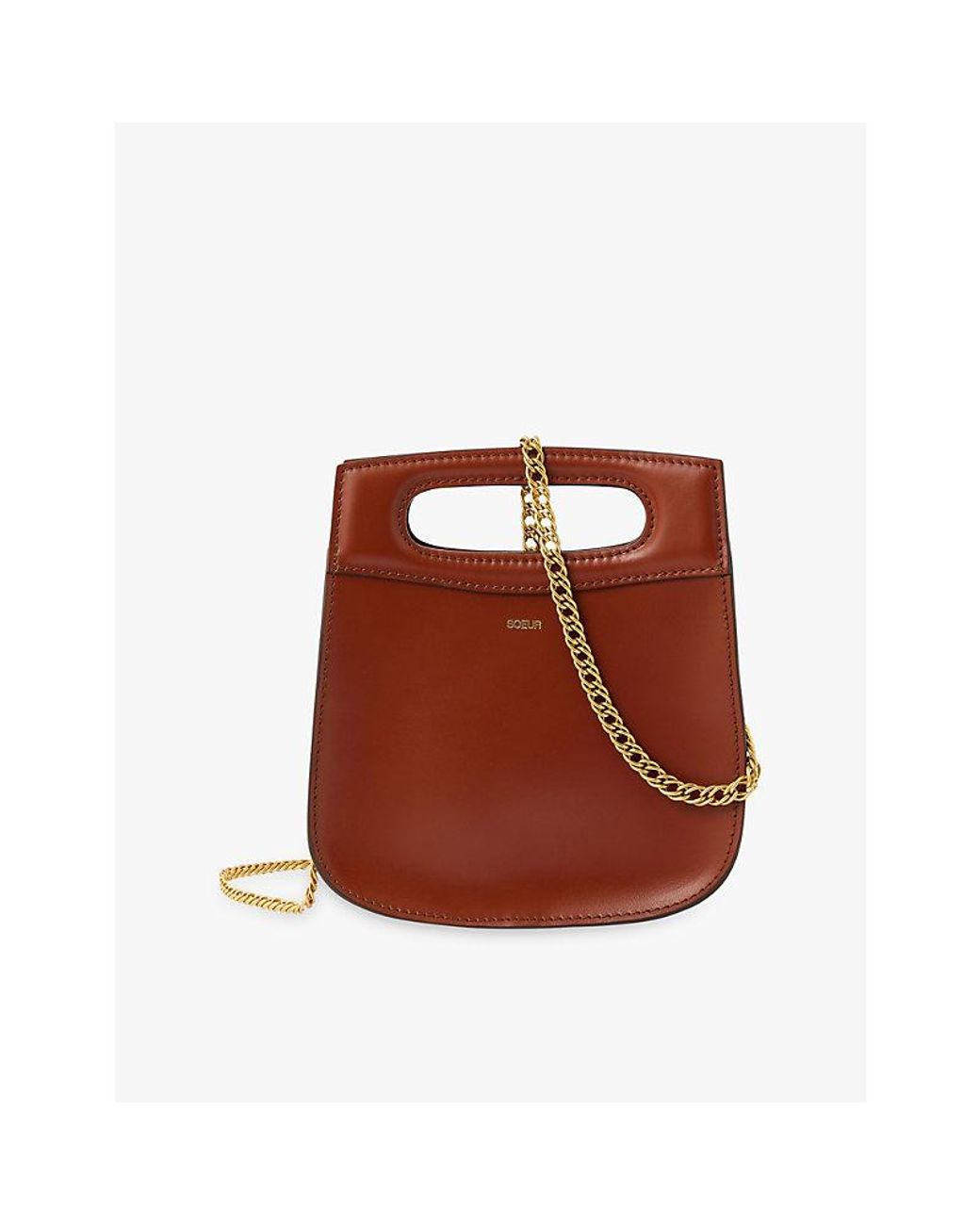Soeur Brown Cheri Mini Leather Cross-Body Bag