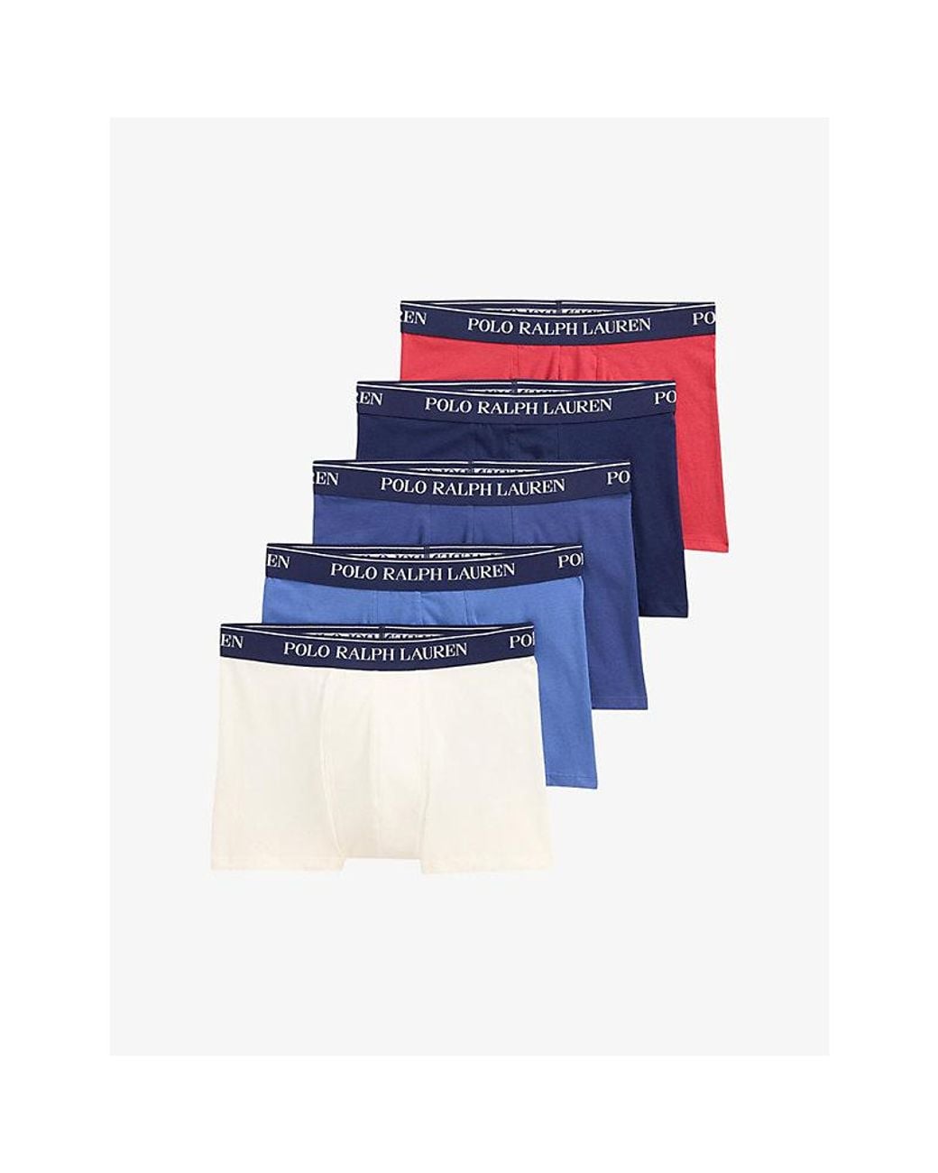 Polo Ralph Lauren Blue Branded-Waistband Pack Of Five Jersey Trunks for men