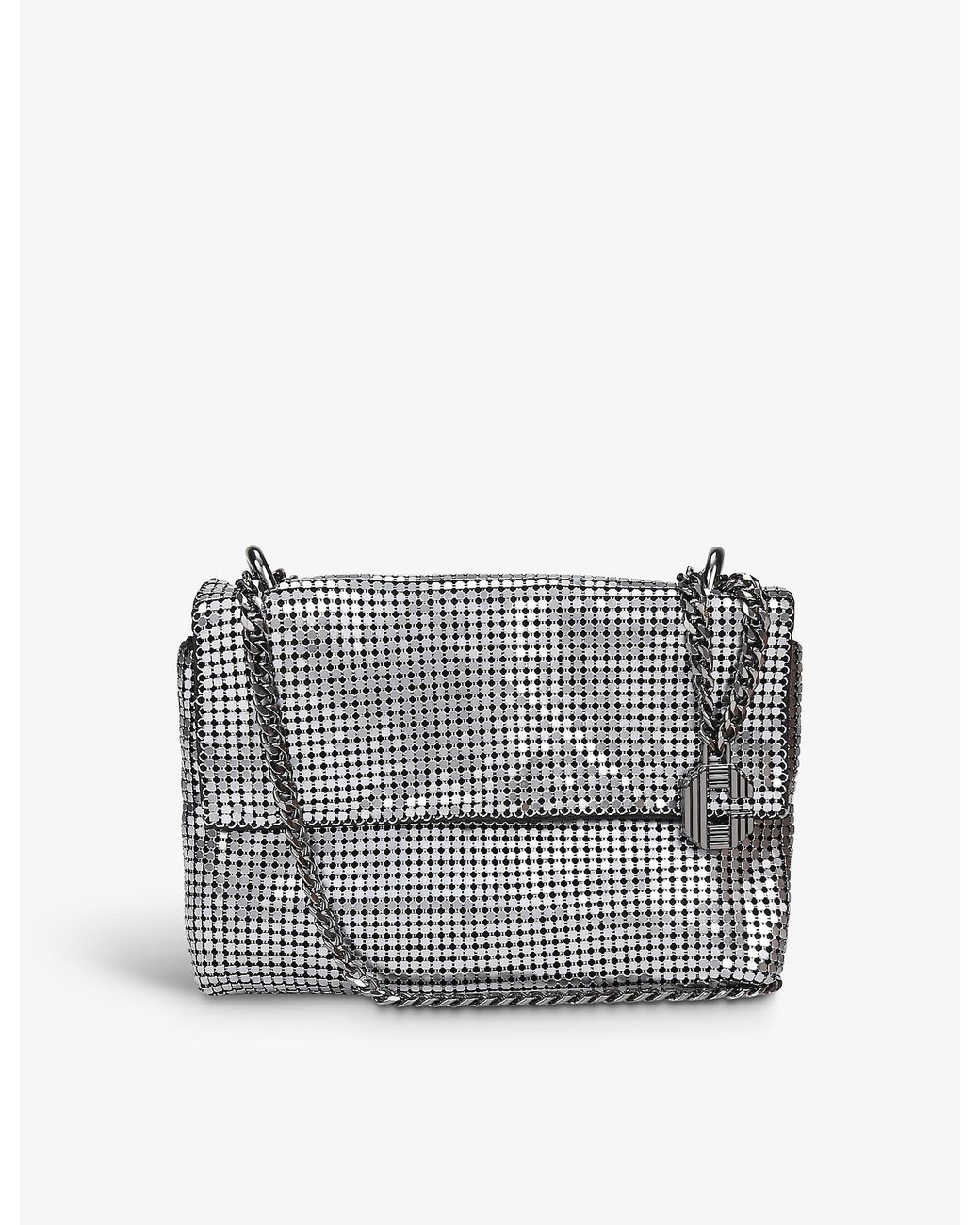 Carvela Kurt Geiger Armour Metal Cross body Bag in Gray Lyst