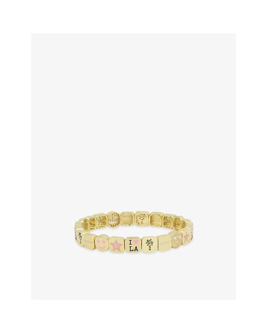 Lisa Gozlan Metallic Los Angeles City 18Ct-Plated Brass And Cubic Zirconia Bracelet