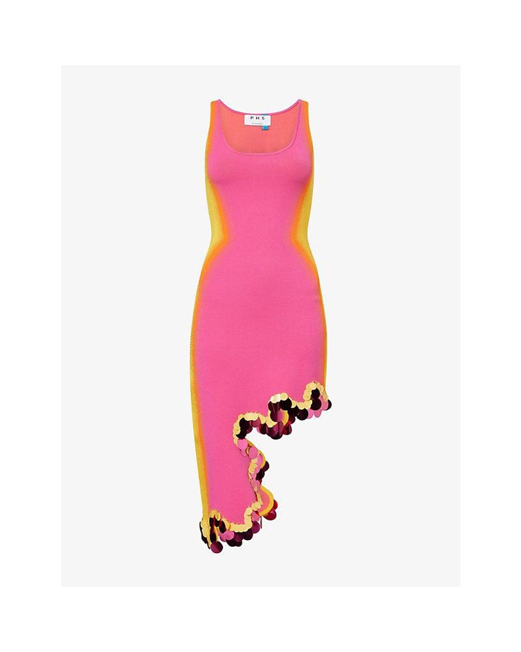 Ph5 Pink Aster Sequin Stretch-Knit Midi Dress
