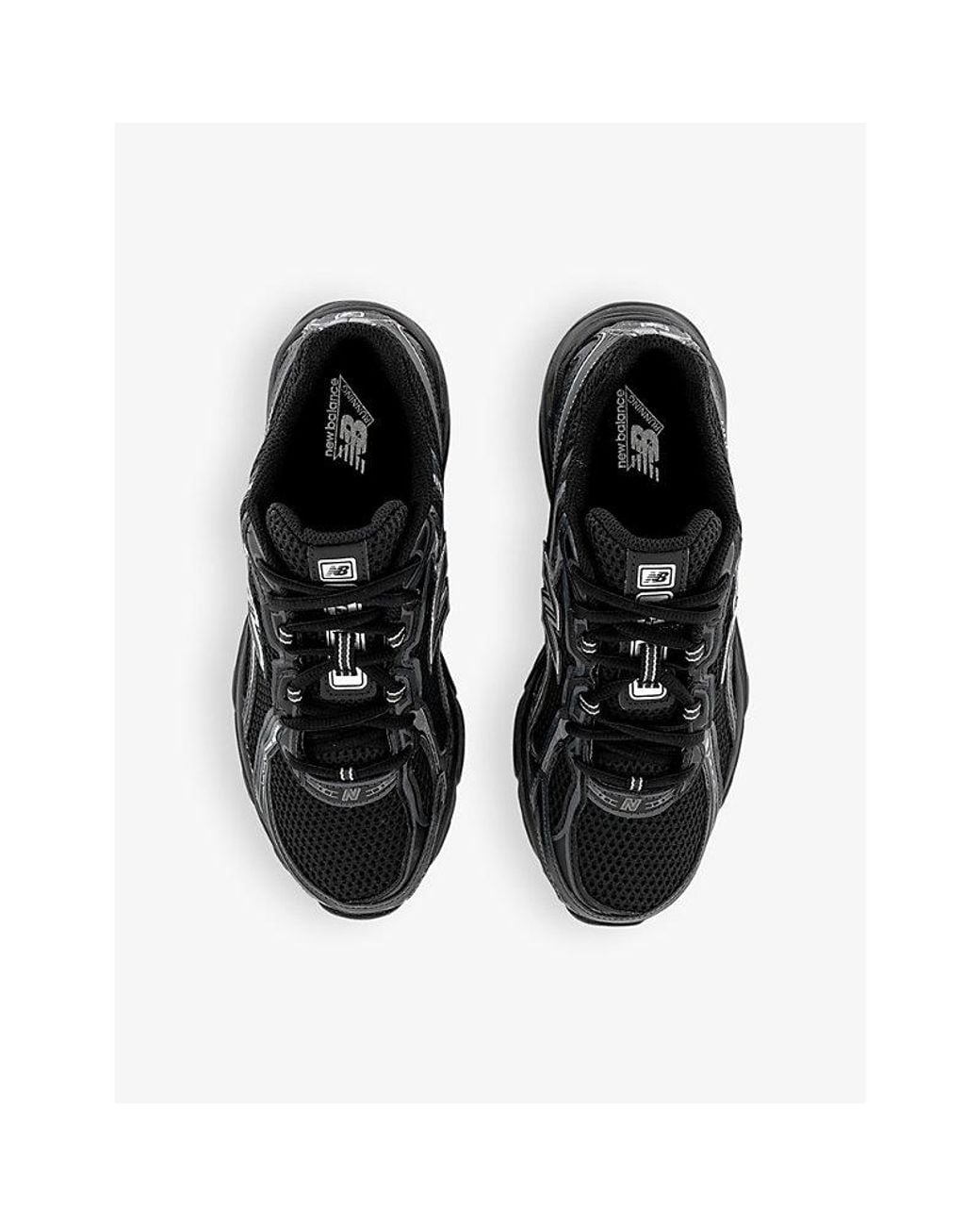 New Balance Black 740 V2 Logo-Embroidered Mesh Low-Top Trainers