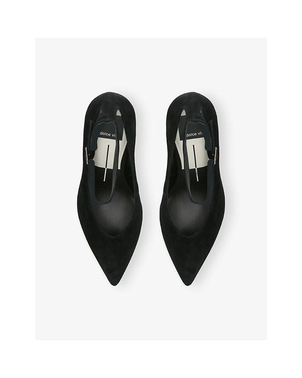 Dolce Vita Black Karsin Suede Heeled Courts