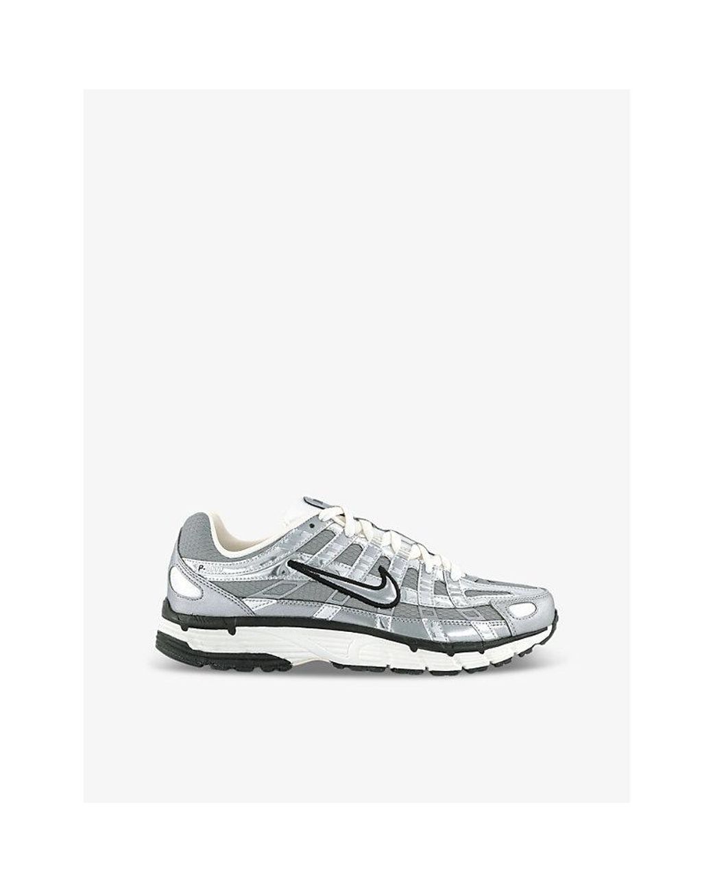 Nike White P-6000 Metallic Colour-Block Mixed-Textile Low-Top Trainers for men