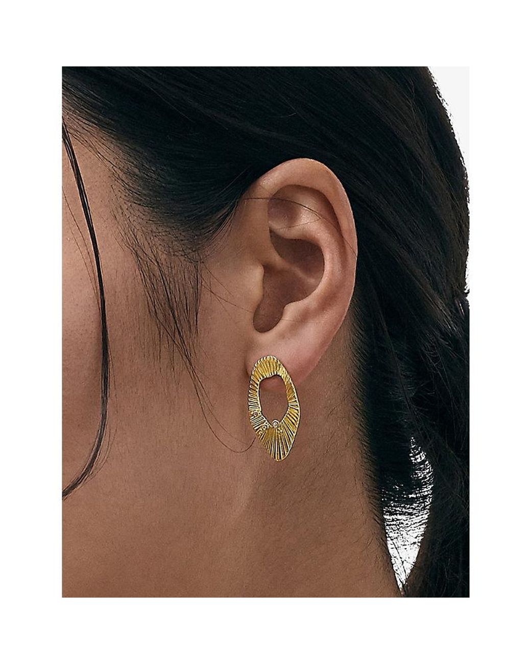 Astley Clarke Metallic Raye Statement 18Ct And Lab-Grown Sapphire Stud Earrings