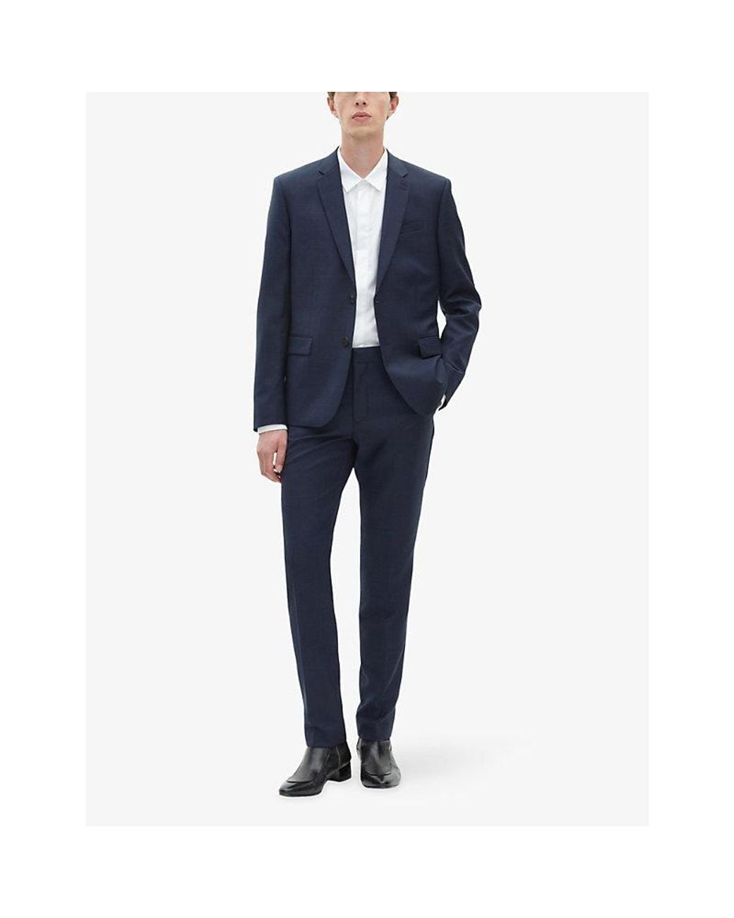 The Kooples Blue Slim-Leg Wool Trousers for men