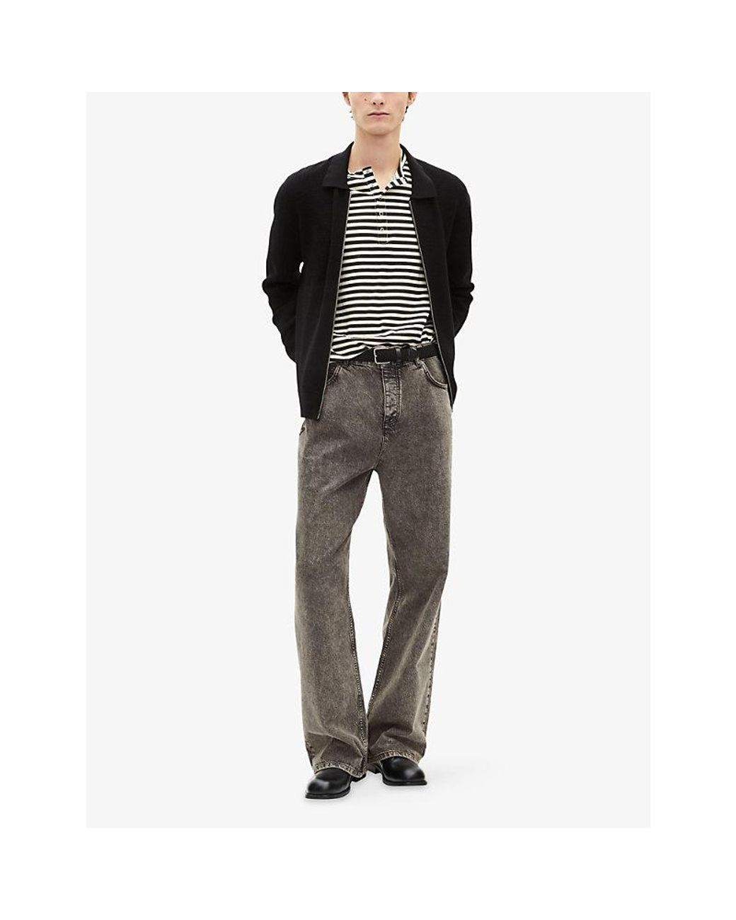 The Kooples Black Honeycomb Knitted Cardigan for men