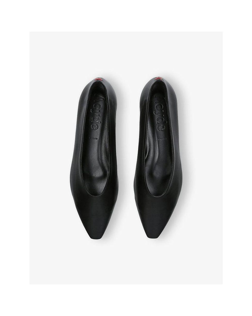Aeyde Black Betty Square-Toe Leather Ballet Flats