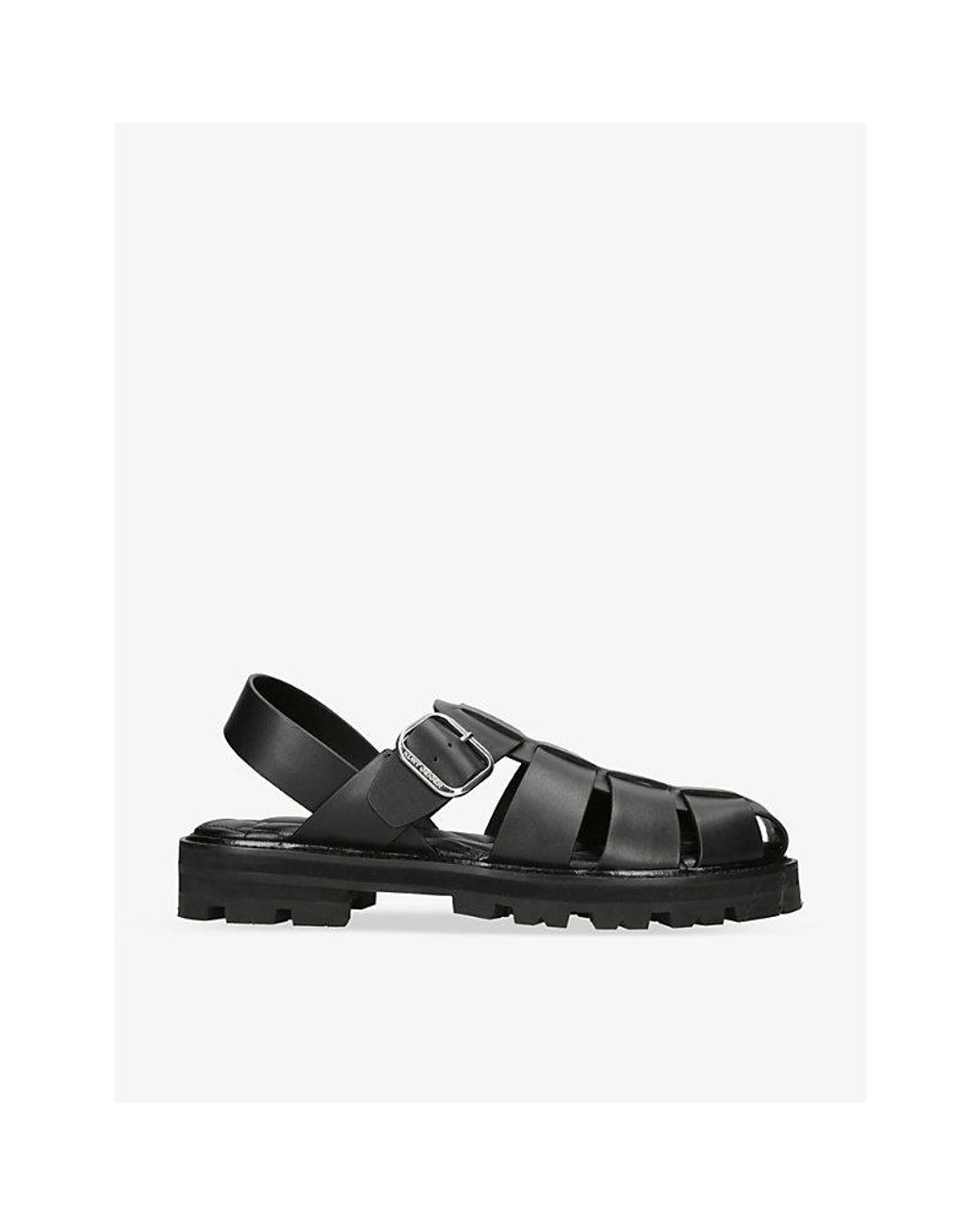 Kurt Geiger Ollie Leather Fisherman Sandals in Black for Men | Lyst