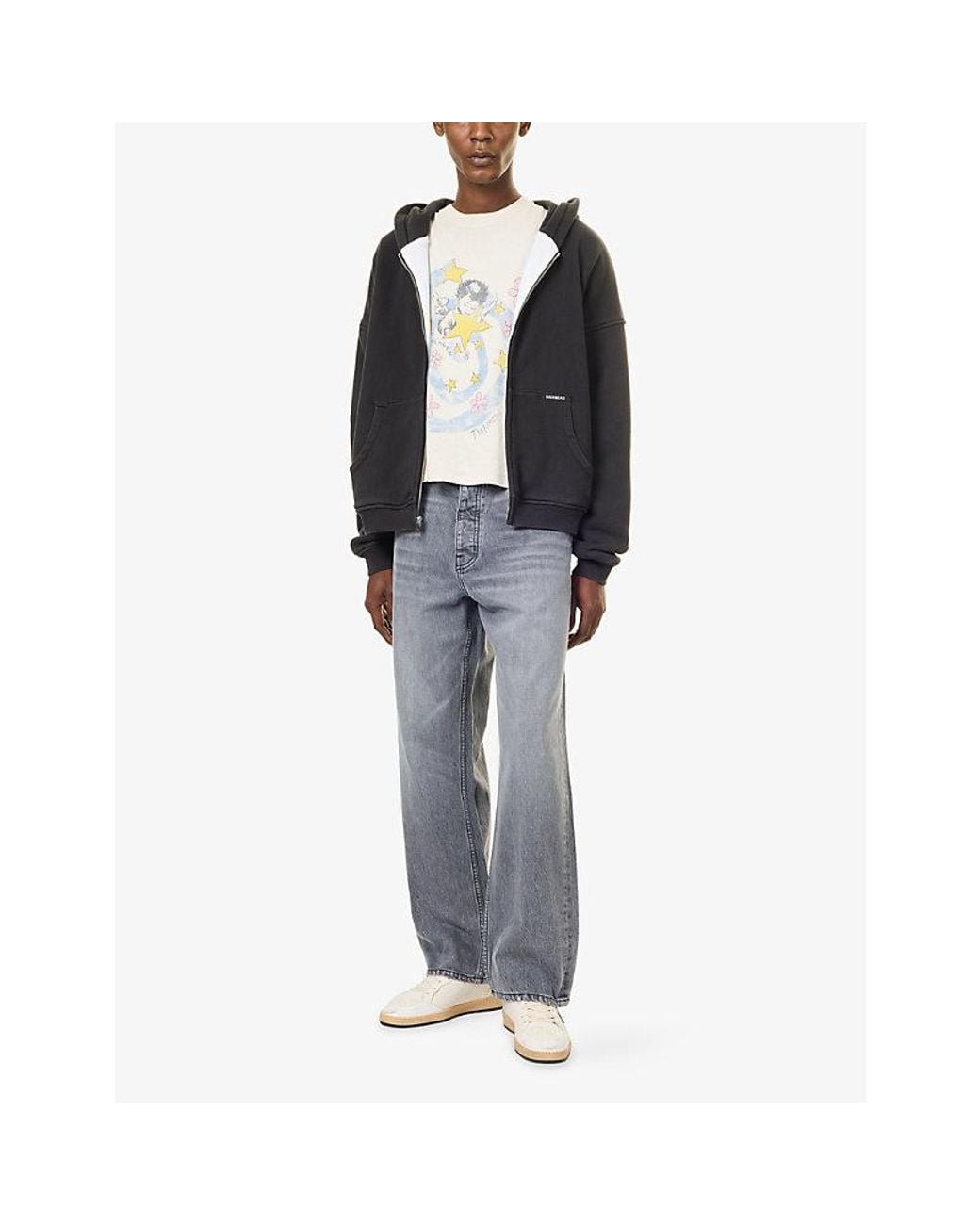 NAHMIAS Gray Wash Baggy Wide-Leg Denim Jeans for men