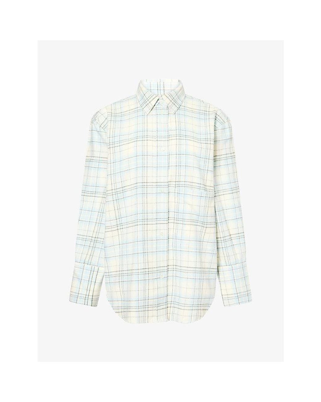 RÓHE Frames White Oversized Checked Cotton Shirt