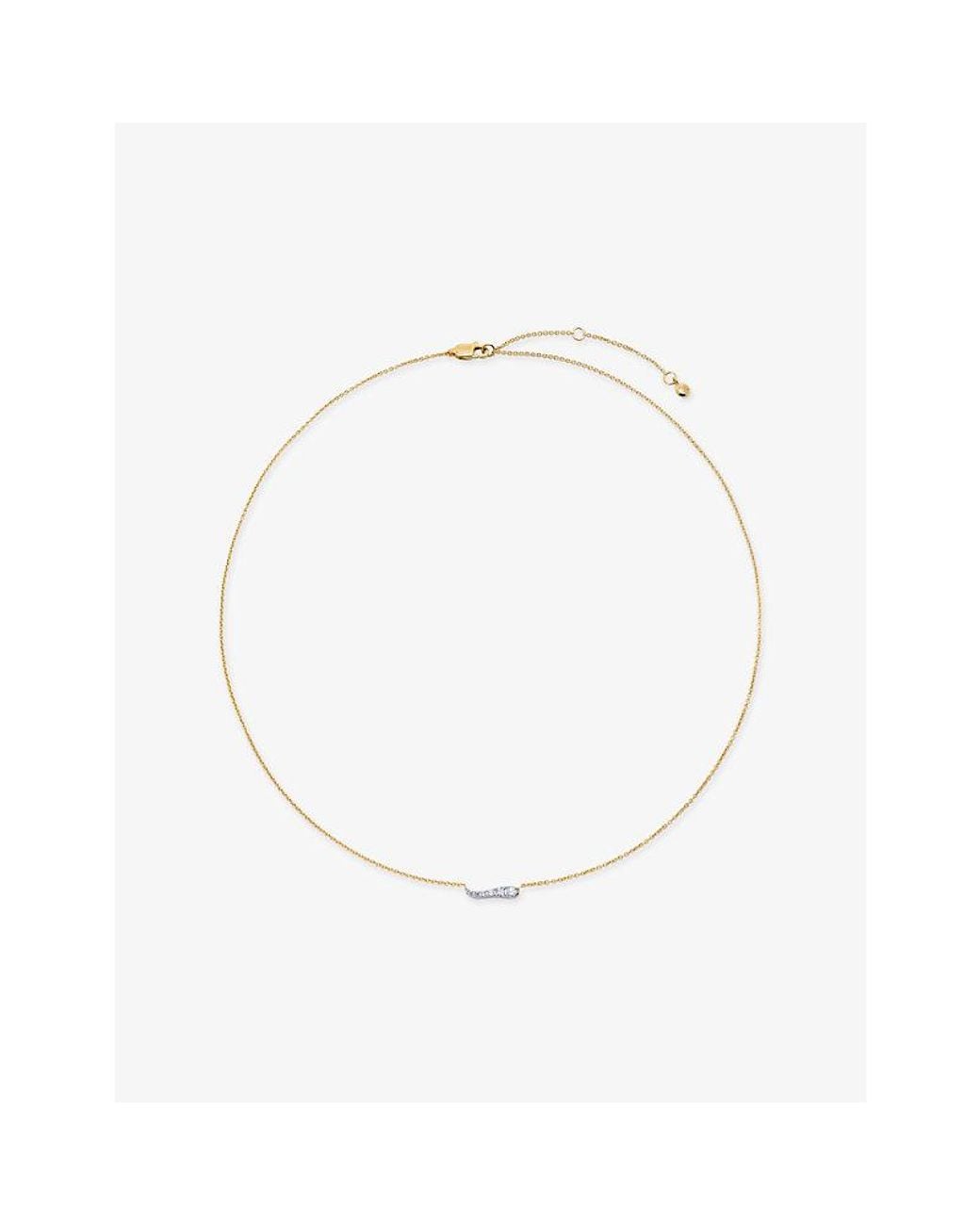 Monica Vinader White Riva 18Ct-Plated Vermeil Sterling- And 0.11Ct Lab-Grown Diamond Pendant Necklace