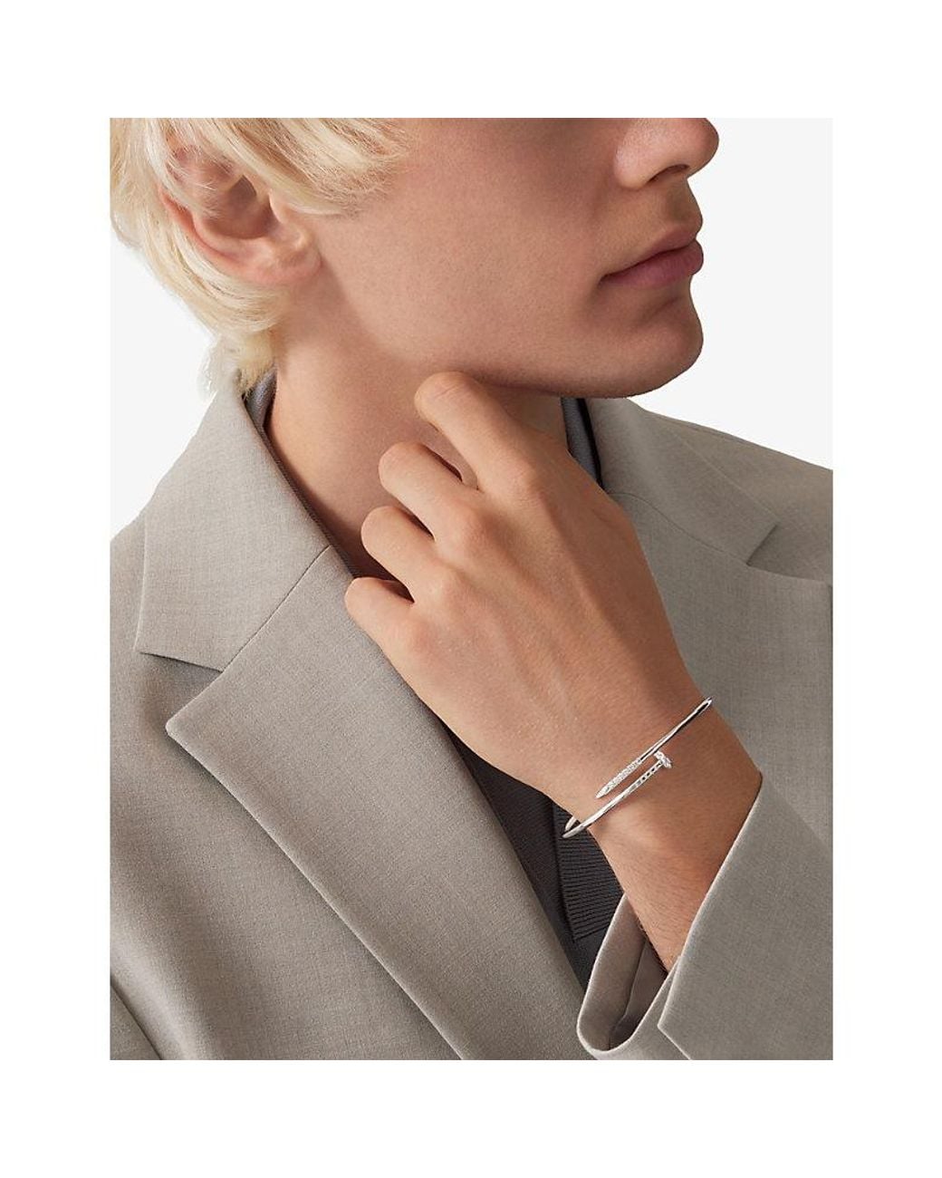 Cartier White Juste Un Clou Small Model 18Ct- And 0.29Ct Reverse-Set Diamond Bracelet