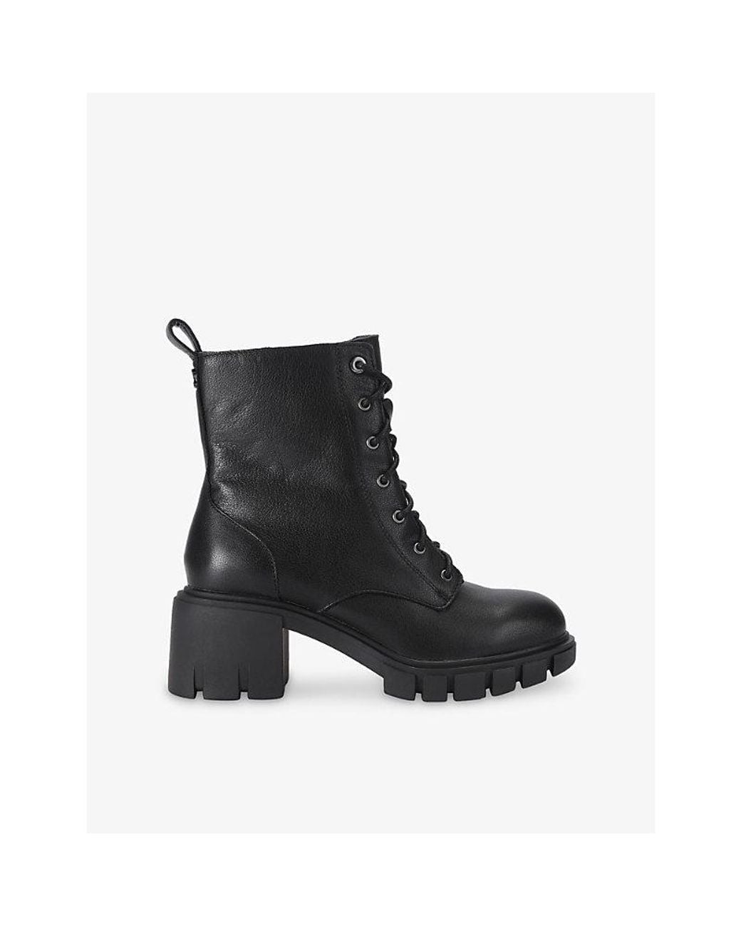 Carvela Kurt Geiger Black Ignite Lace-Up Heeled Leather Boots