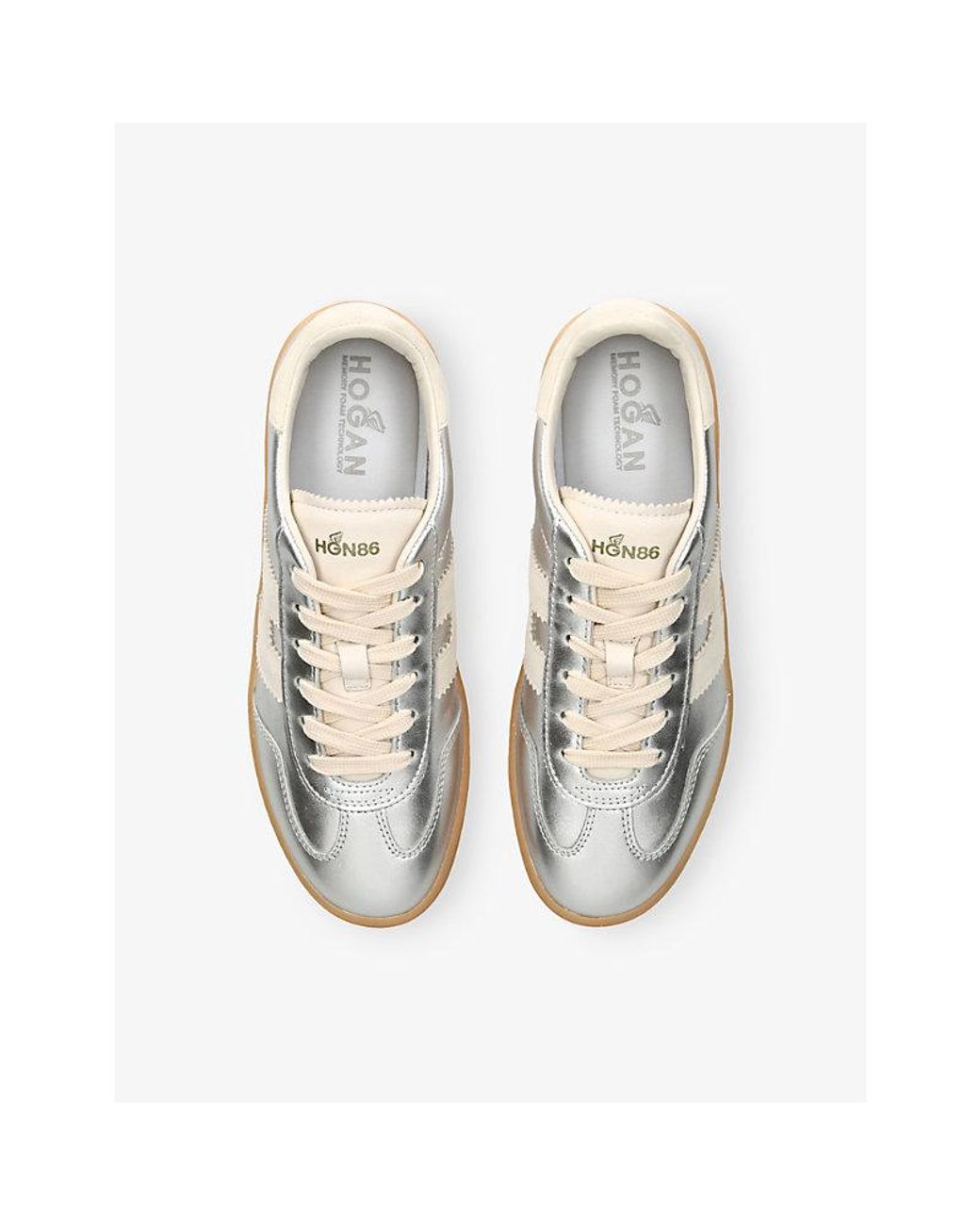 Hogan Natural Cool Metallic-Leather Low-Top Trainers