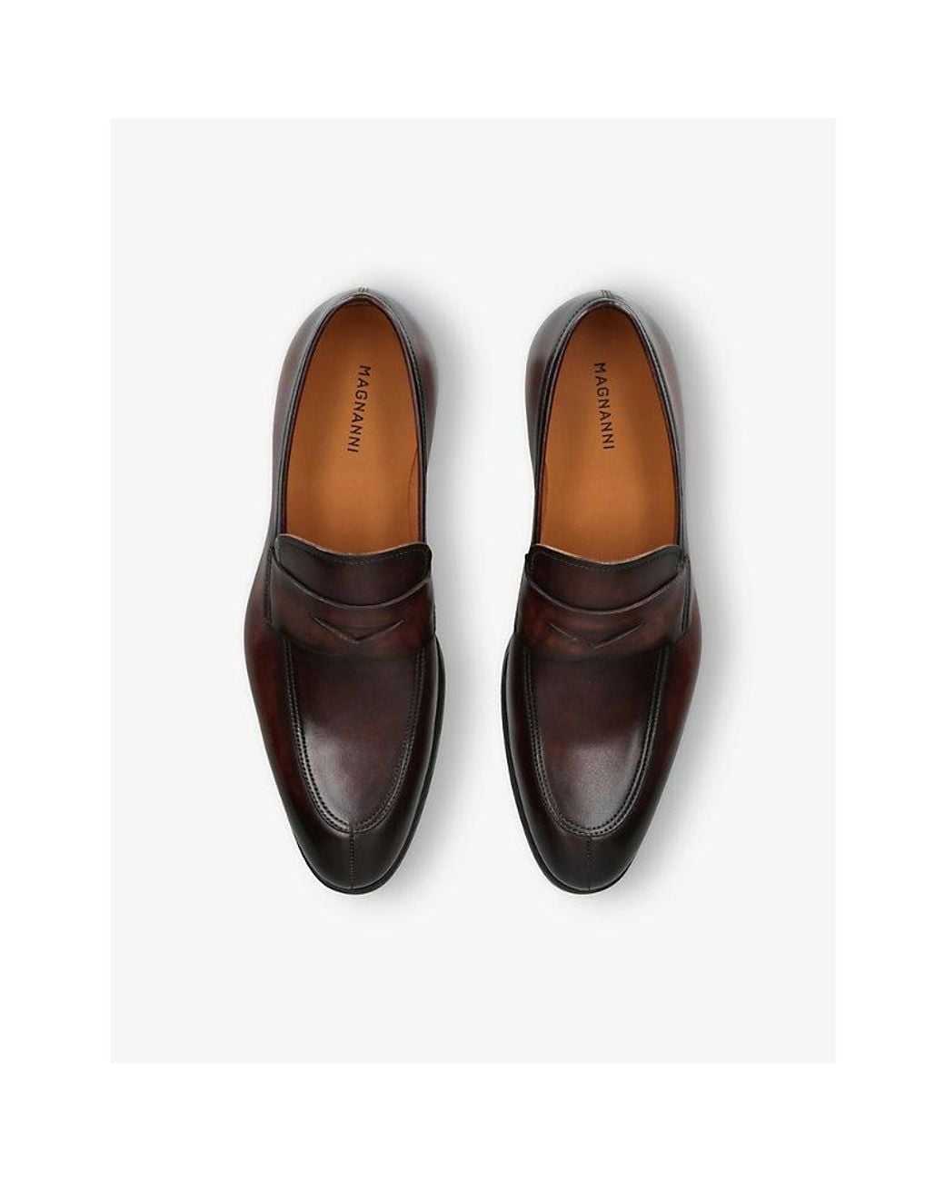 Magnanni Shoes Brown Madison Leather Loafers for men
