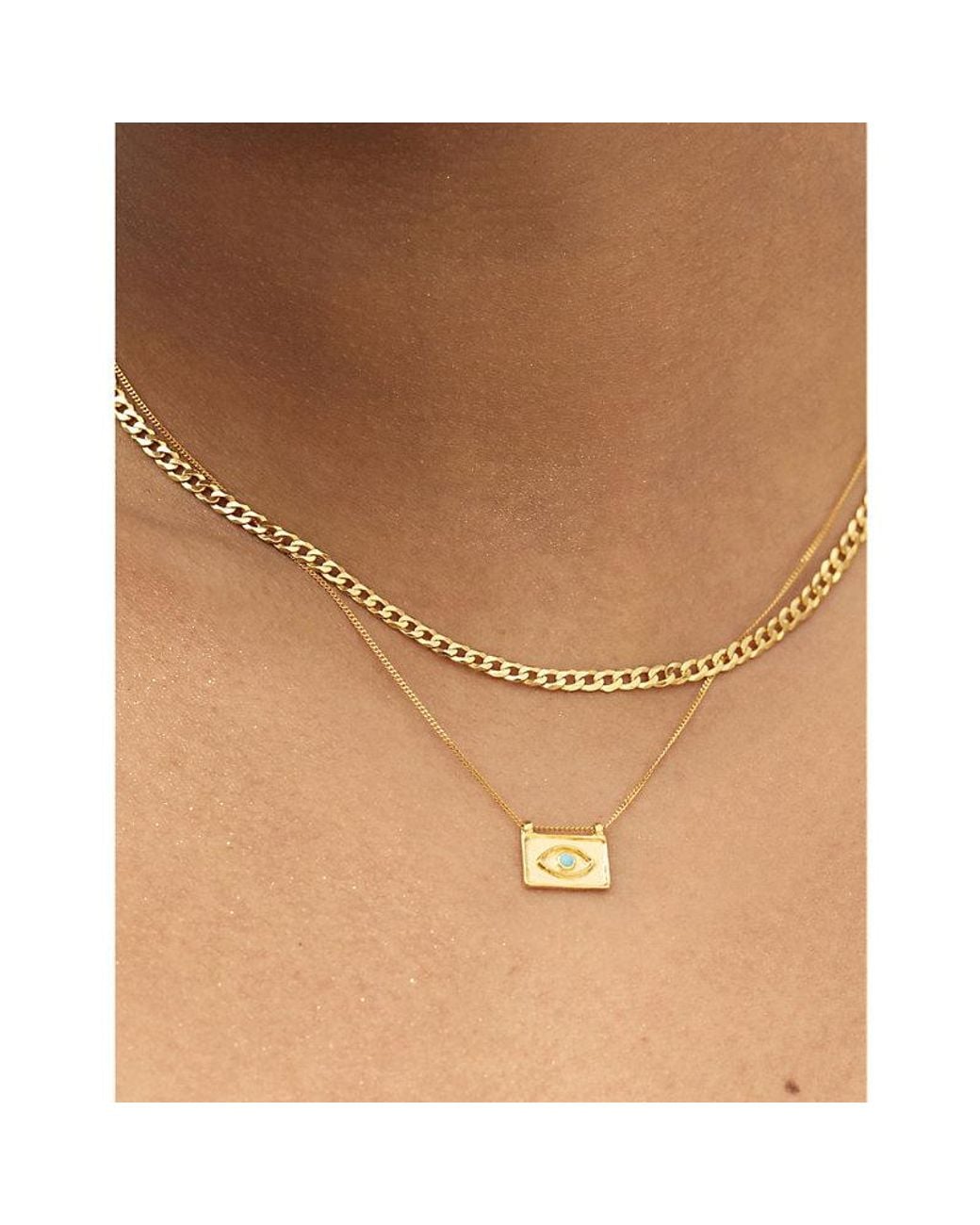 Monica Vinader Metallic Evil Eye Recycled 18Ct-Plated Vermeil Sterling- And Gemstone Pendant Necklace