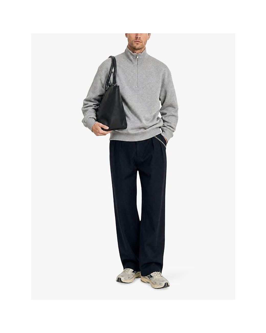 The Kooples White Funnel-Neck Half-Zip Cotton Sweatshirt for men