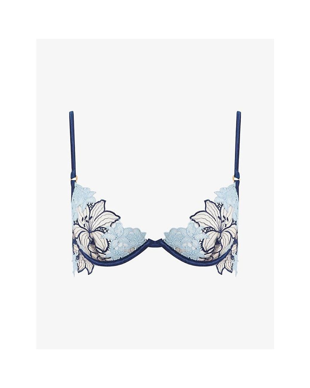 Bluebella Blue Calantha Floral-Lace Bra