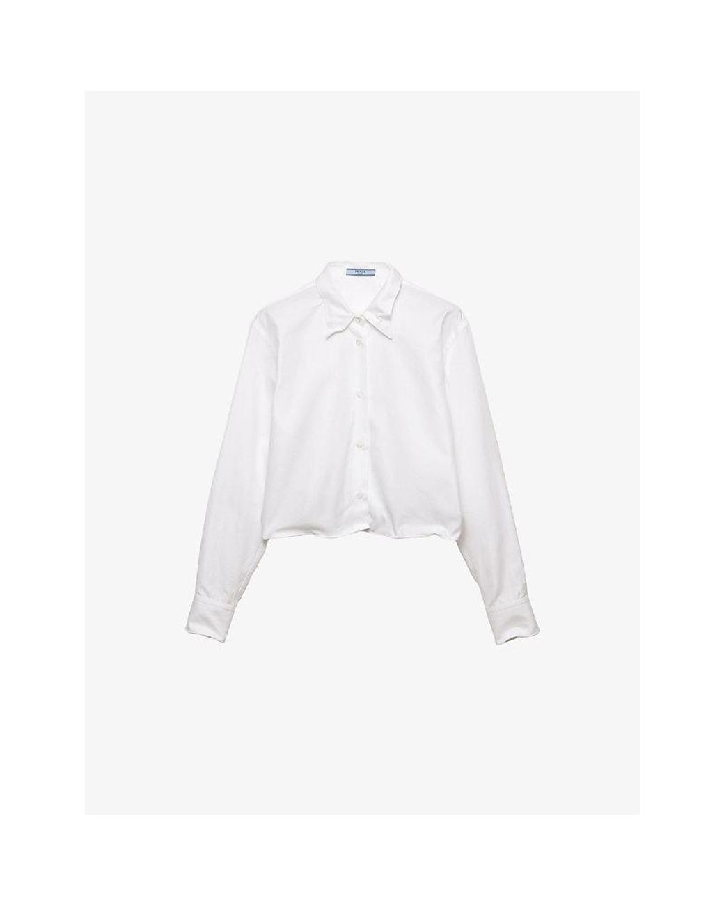 Prada White Shapeable Relaxed-Fit Cotton Shirt