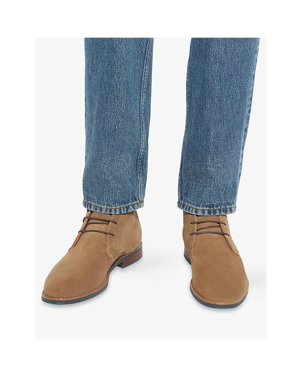 Dune Natural Millers Lace-Up Suede Boots