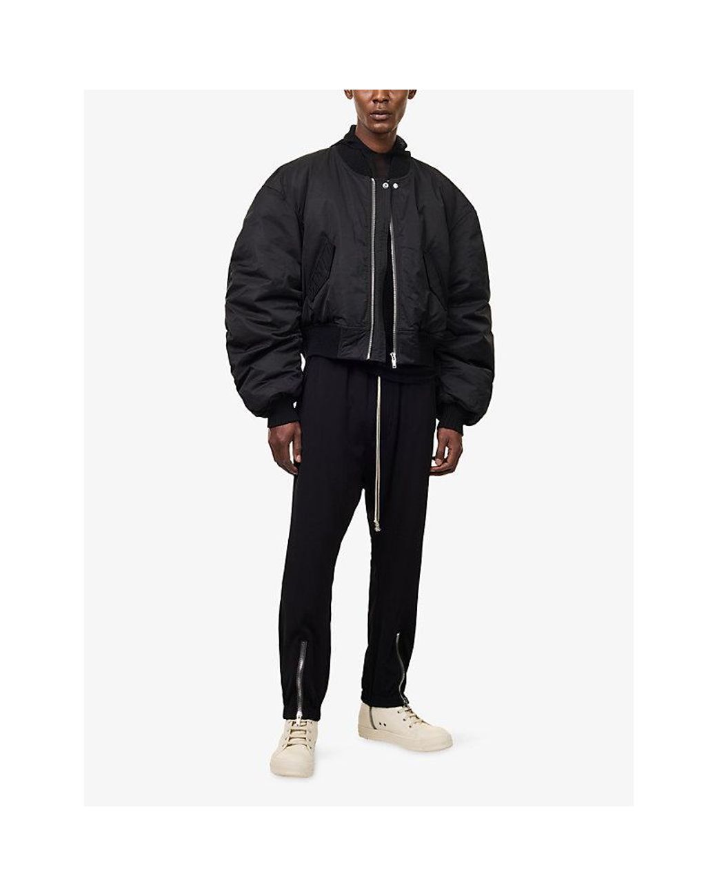 Rick Owens Black Tecuatl Zipped Stretch-Jersey Track Pants for men