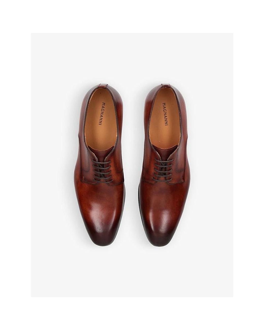 Magnanni Shoes Brown Contemporary Leather Derby Shoes for men