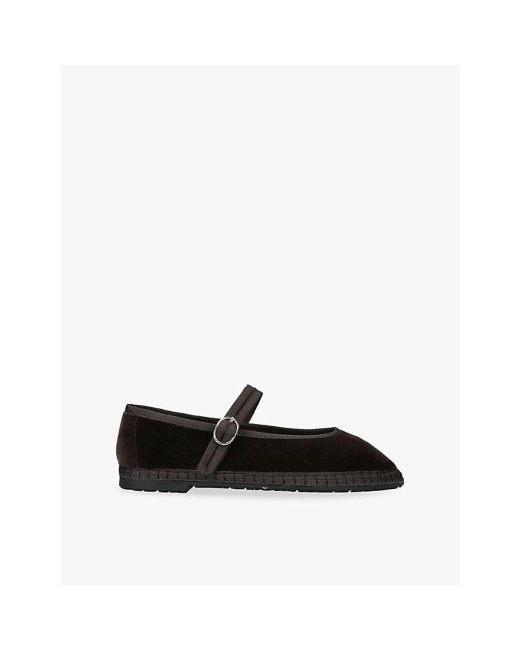 Flabelus Black Pierre Cotton-Velvet Ballet Flats