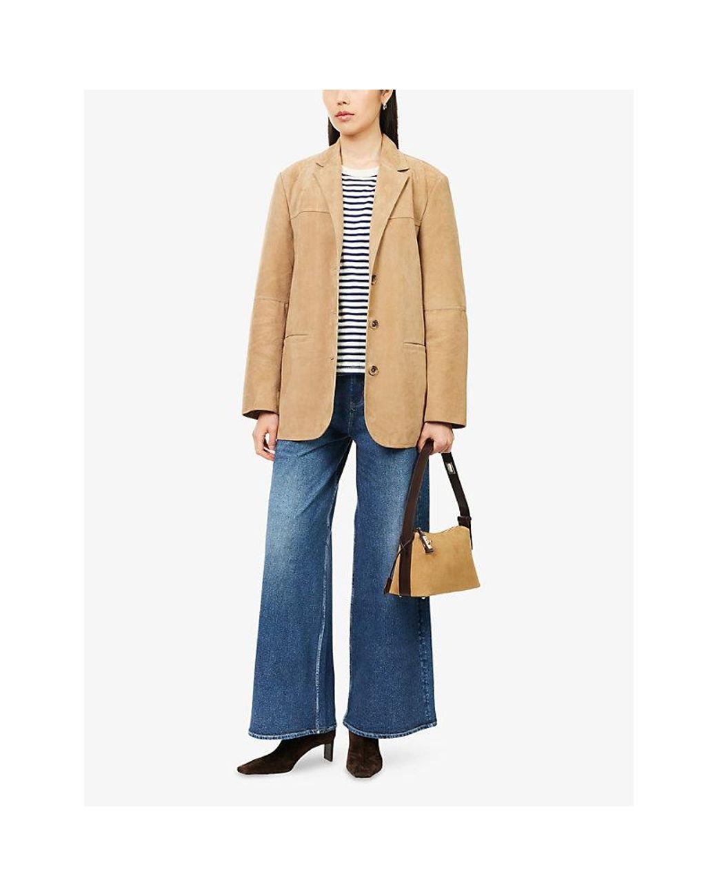 Rag & Bone Blue Miramar Terry Sofie Wide-Leg Cotton Trousers
