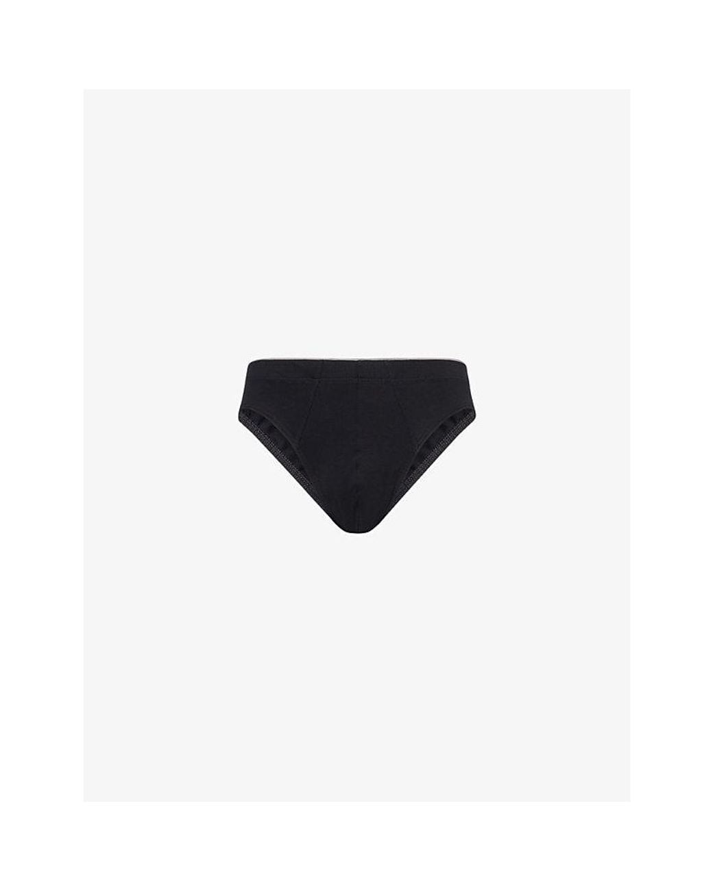 Hanro Black Basic Slim-Fit Cotton Briefs Xxl for men