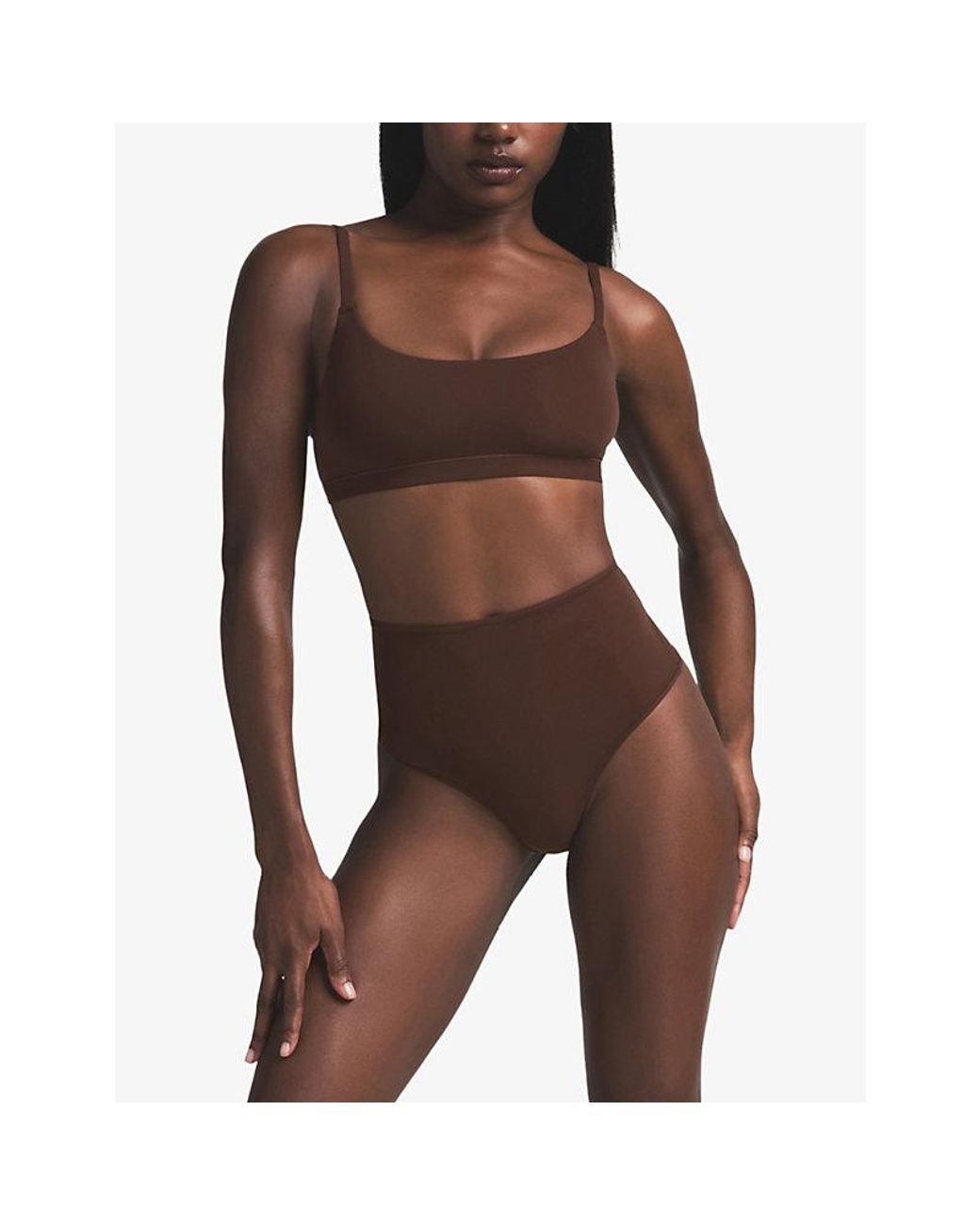 Skims Brown Fits Everybody High-Rise Stretch-Jersey Briefs