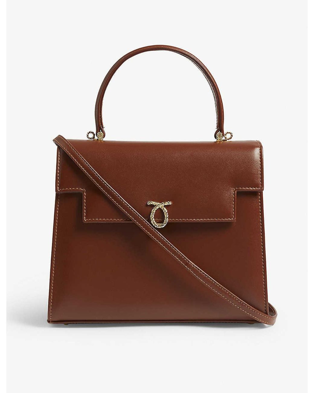 Launer Traviata Brown Leather Crossbody Bag Lyst