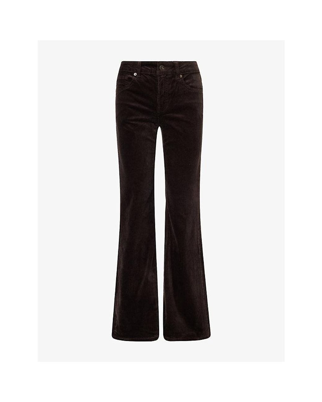 GOOD AMERICAN Black Good Low-Rise Bootcut Corduroy Jeans