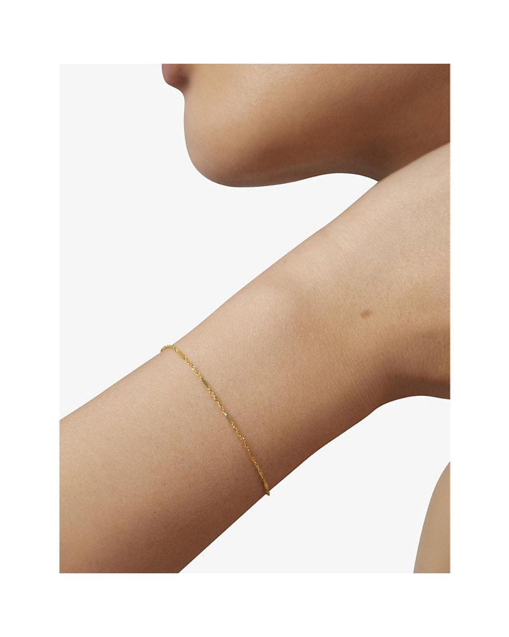 Monica Vinader White Shimmer 14Ct-Plated Vermeil 925 Sterling- Bracelet