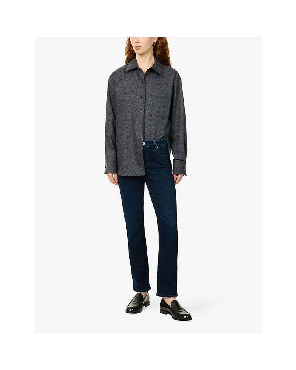 PAIGE Blue Cindy Slim-Fit Stretch-Denim Jeans